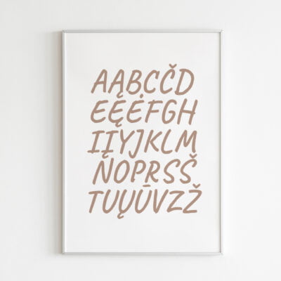 Lietuviška abecėlė spausdinimui PDF